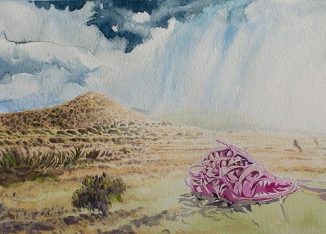 "South Shore Dragon", 9 x 12" watercolor (c)2015 Luca Gasperi